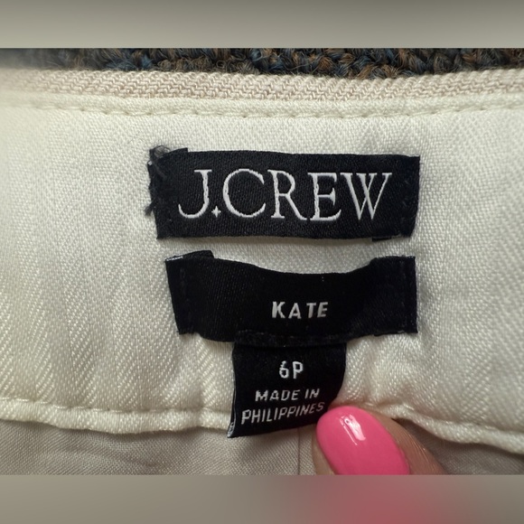 J Crew $118 'Kate' Woman's 6P Flax Capri Linen Blend Lined Tan Pant Summer - Picture 3 of 9